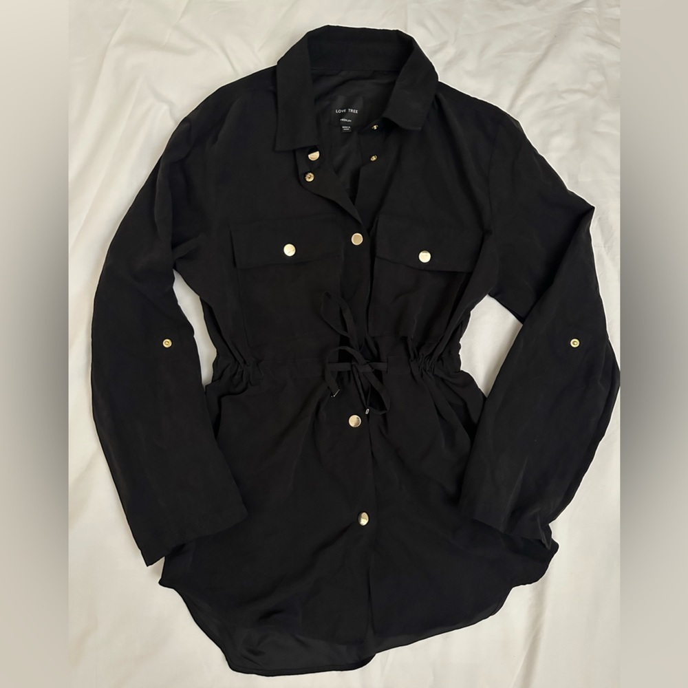 Black Light Weight Rain Jacket Size Medium